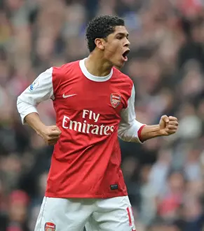 Arsenal V Tottenham Hotspur 2010-11 Prints: Denilson's Ecstatic Moment: Arsenal's First Goal Against Tottenham Hotspur in the Premier League (2010-11)