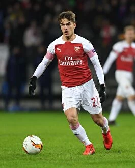 Images Dated 14th February 2019: Denis Suarez in Action: Arsenal's Europa League Battle at BATE Borisov, February 2019