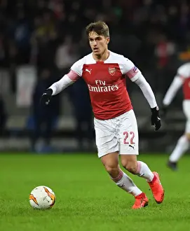 BATE Borisov V Arsenal 2018-19 Prints: Denis Suarez in Action: Arsenal's Europa League Battle against BATE Borisov