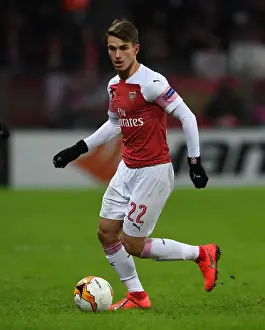 BATE Borisov V Arsenal 2018-19 Prints: Denis Suarez in Action: Arsenal's Europa League Battle against BATE Borisov