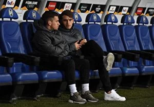 Images Dated 14th February 2019: Denis Suarez and Lucas Torreira: Arsenal's Midfield Duo Prepare for BATE Borisov Clash in Europa