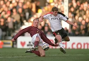Images Dated 4th March 2006: Dennis Bergkamp (Arsenal) Moritz Volz (Fulham). Fulham 0: 4 Arsenal