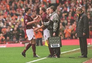 Images Dated 17th April 2006: Dennis Bergkamp comes on as a substitute for Robin van Persie