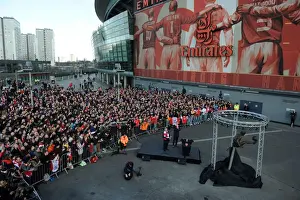Arsenal V Sunderland 2013-14 Prints: Dennis Bergkamp Honored with Statue Unveiling at Arsenal's Emirates Stadium