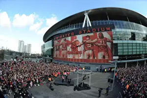 Arsenal V Sunderland 2013-14 Prints: Dennis Bergkamp Honored with Statue Unveiling at Arsenal's Emirates Stadium