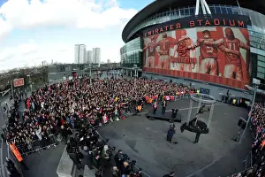 Arsenal V Sunderland 2013-14 Prints: Dennis Bergkamp Honored with Statue Unveiling at Arsenal's Emirates Stadium