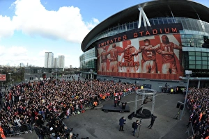 Arsenal V Sunderland 2013-14 Prints: Dennis Bergkamp's Statue Unveiling: Arsenal vs. Sunderland, Premier League, 2014