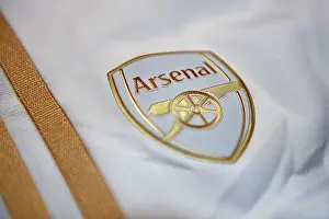 Detailed View of Arsenal FC Badge Ahead of Arsenal v Wolverhampton Wanderers Premier League Clash (2022-23)