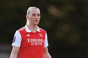 Determination Unleashed: Stina Blackstenius Unwavering Focus during Arsenal vs Leicester City (FA Women's Super League, 2022-23)