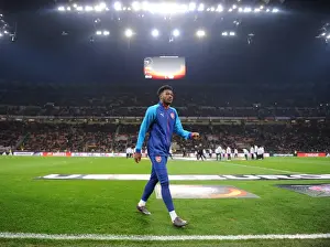 AC Milan V Arsenal 2017-18 Prints: Determined Ainsley Maitland-Niles Faces Off Against AC Milan in Europa League