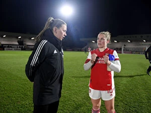 Images Dated 27th January 2022: Determined Duo: McCabe and Little's Post-Match Moment at Arsenal Women vs Brighton Hove Albion