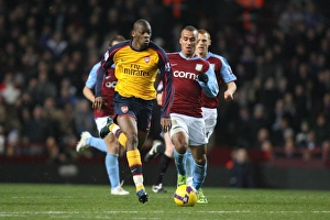 Aston Villa V Arsenal 2008-9 Prints: Diaby vs Agbonlahor: Stalemate at Villa Park