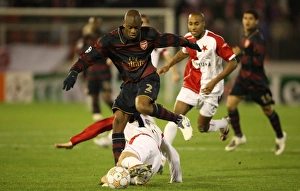 Slavia Prague V Arsenal 2007-8 Prints: Diaby vs. Pudil: Stalemate in Prague - Arsenal vs
