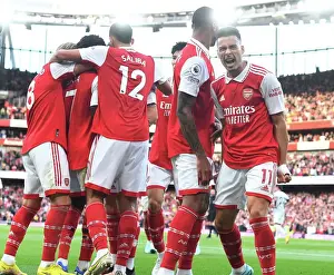 Arsenal V Liverpool 2022-23 Prints: Double Trouble: Martinelli and Saka's Unforgettable Goals Against Liverpool (2022-23)