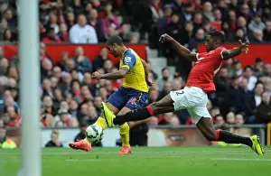Manchester United V Arsenal 2014-15 Prints: Dramatic Last-Minute Goal by Theo Walcott Against Tyler Blackett: Manchester United vs