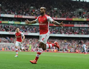 Arsenal V West Bromwich Albion 2014/15 Prints: Dramatic Last-Minute Victory: Theo Walcott's Thrilling Goal for Arsenal vs