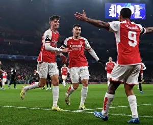 Arsenal V RC Lens 2023-24 Prints: Dynamic Duo Havertz and Jesus Score First Arsenal Champions League Goals in Victory over RC Lens (2023-24)