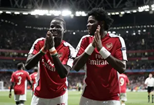 Arsenal V Celtic 2009-10 Prints: Eboue and Song: Unstoppable Duo - Arsenal's 2nd Goal in 3:1 UEFA Champions League Victory over Celtic (August 2009)