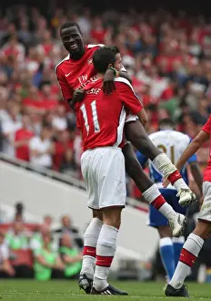 Arsenal V Wigan Athletic 2009-10 Prints: Eboue and van Persie: Unstoppable Duo - Arsenal's 4-0 Thrashing of Wigan Athletic