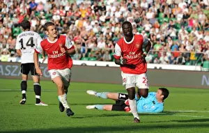 Legia Warsaw V Arsenal 2010-11 Prints: Eboue and Wilshere: Unforgettable Moment as Arsenal Scores the Third Goal Against Legia Warsaw