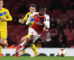 Arsenal V BATE Borisov 2017-18 Prints: Eddie Nketiah in Action for Arsenal vs BATE Borisov, UEFA Europa League (2017-18)