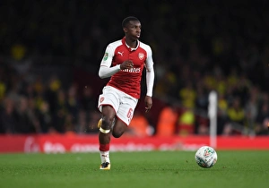 Arsenal V Norwich - Carabo Cup 4th Round 2017-18 Prints: Eddie Nketiah in Action: Arsenal vs Norwich City, Carabao Cup Fourth Round, 2017-18