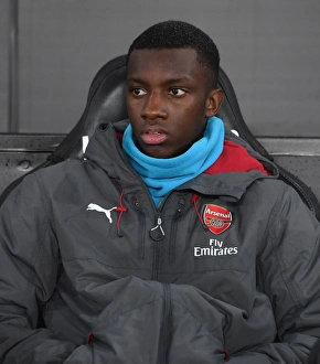 Swansea City V Arsenal 2017-18 Prints: Eddie Nketiah on the Bench: Swansea City vs Arsenal, Premier League 2017-18
