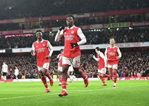 Arsenal V Manchester United 2022-23 Prints: Eddie Nketiah Scores the Opener: Arsenal's Triumph Over Manchester United in the 2022-23 Premier League
