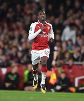 Images Dated 24th October 2017: Eddie Nketiah Substitution: Arsenal vs Norwich City, Carabao Cup 2017-18