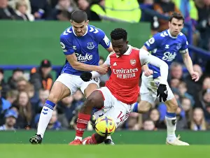 Everton V Arsenal 2022-23 Prints: Eddie Nketiah vs Conor Coady: Intense Clash Between Everton and Arsenal in Premier League
