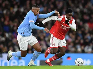 Manchester City V Arsenal 2022-23 Prints: Eddie Nketiah vs. Manuel Akanji: Clash of the Titans - Manchester City vs