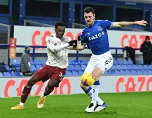 Everton V Arsenal 2020-21 Prints: Eddie Nketiah vs Michael Keane: Intense Battle at Goodison Park - Everton vs Arsenal