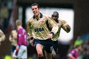 Edu Collection: Edu celebrates scoring the 1st Arsenal goal with Sol Campbell