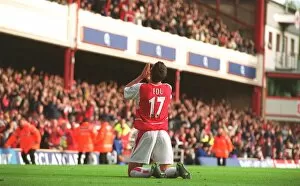 Edu Collection: Edu celebrates scoring the Arsenal goal