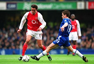 Edu and Scott Parker Clash: Chelsea vs Arsenal, FA Premiership, Stamford Bridge, 21/2/04