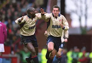 Edu and Sol Campbell: Celebrating Arsenal's First Goal in a 2:1 Victory over Aston Villa, 2002