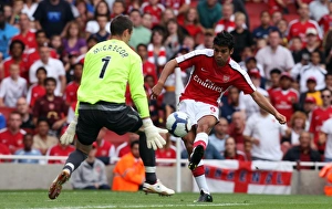 Arsenal V Rangers 2009-10 Prints: Eduardo (Arsenal) Allan McGregor (Rangers)