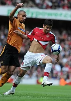 Arsenal v Wolverhampton Wanderers 2009-10 Collection: Eduardo (Arsenal) Carl Henry (Wolves). Arsenal 1: 0 Wolverhampton Wanderers