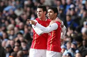 Eduardo (Arsenal) celebrates his goal with Cesc Fabregas