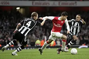 Arsenal V Newcastle United FC Cup 2007-8 Prints: Eduardo (Arsenal) David Rozehnal and Kazenga Lualua (Newcastle)
