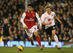 Fulham v Arsenal 2007-8 Gallery: Eduardo (Arsenal) Jimmy Bullard (Fulham)
