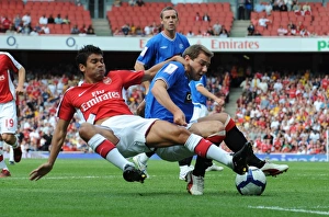 Arsenal V Rangers 2009-10 Prints: Eduardo (Arsenal) Kevin Thomson (Rangers)