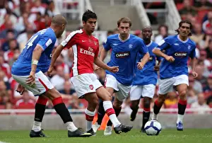 Arsenal V Rangers 2009-10 Prints: Eduardo (Arsenal) Madjid Bougherra and Kevin Thomson (Rangers)