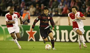 Eduardo (Arsenal) Mickael Tavares and Matej Krajcik (Slavia Prague)