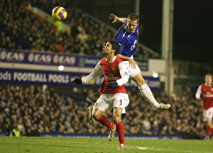 Everton V Arsenal 2007-08 Prints: Eduardo (Arsenal) Phil Jagielka (Everton)