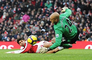 Eduardo (Arsenal) Tim Howard (Everton). Arsenal 2:2 Everton, Barclays Premier League Eduardo (Arsenal) Tim Howard (Everton). Arsenal 2:2 Everton, Barclays Premier League