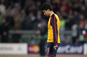 Eduardo (Arsenal) walks away having missed his penalty