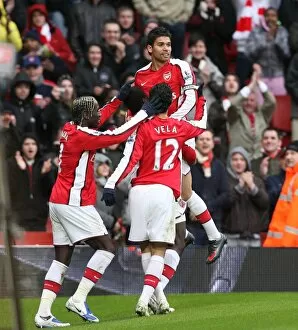 Arsenal v Burnley FA Cup 2008-9 Collection: Eduardo celebrates scoring the 2nd Arsenal goal with