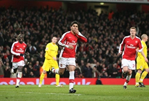 Arsenal V Cardiff City FA Cup Prints: Eduardo celebrates scoring the 3rd Arsenal goal
