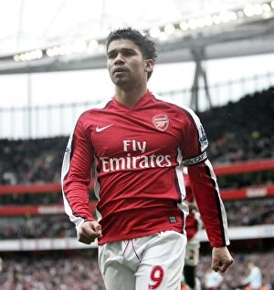 Images Dated 8th March 2009: Eduardo celebrates scoring Arsenals 2nd goal